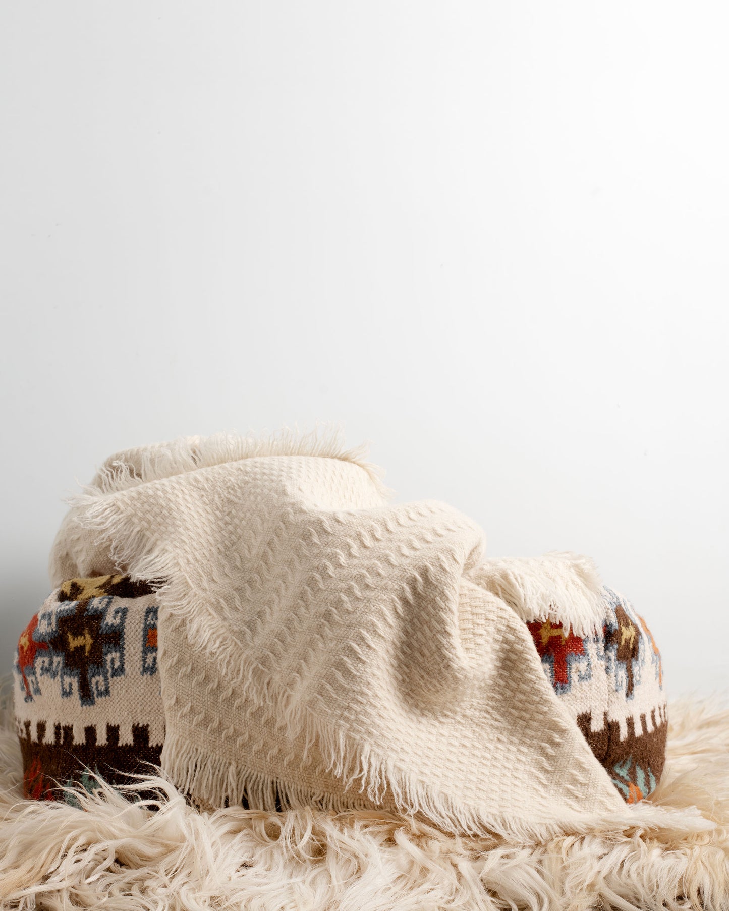 B-Grade - 100% Wool Heavy Handwoven Blanket