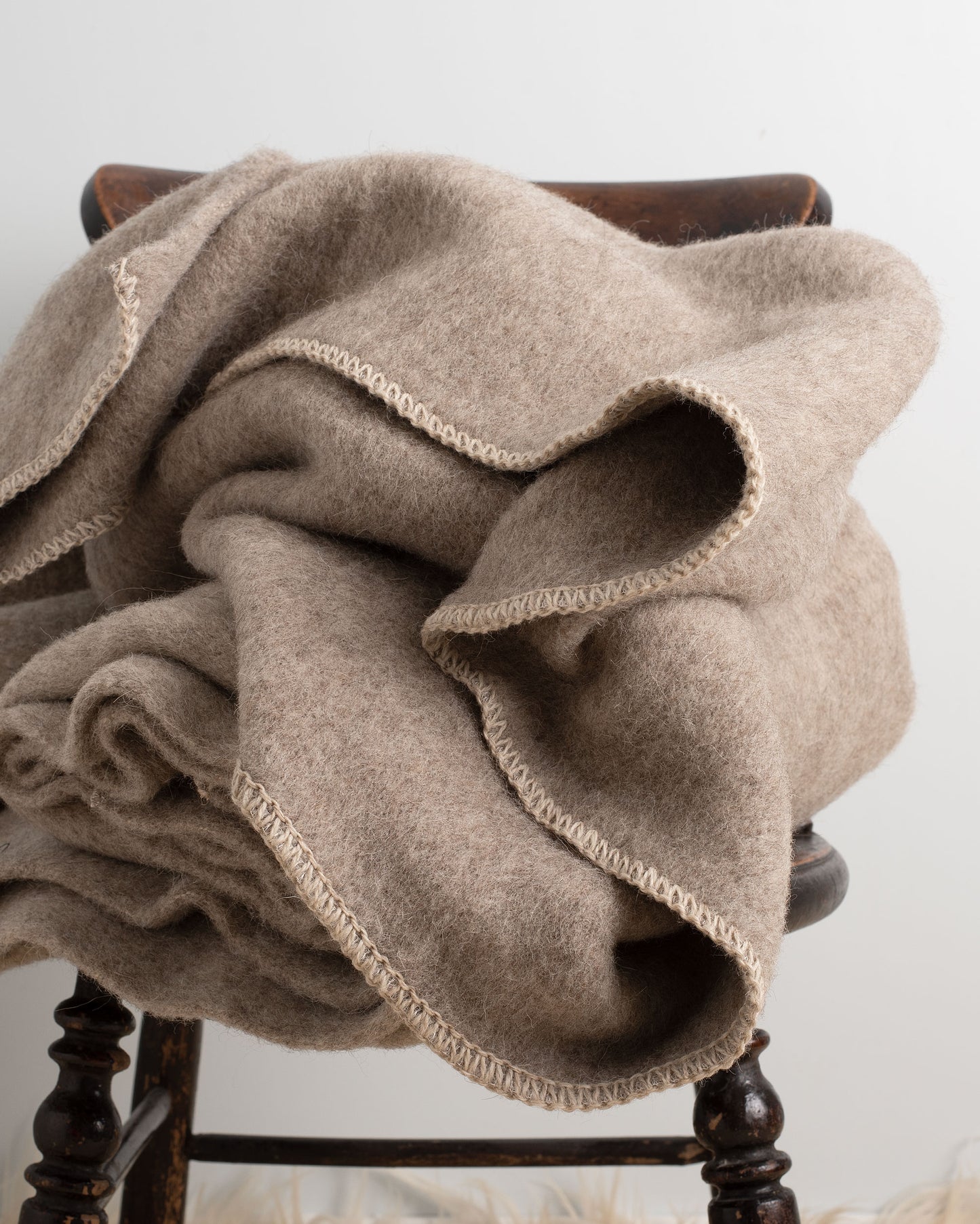 Heavy Wool Camping/Bushcraft Blanket- Natural Greige