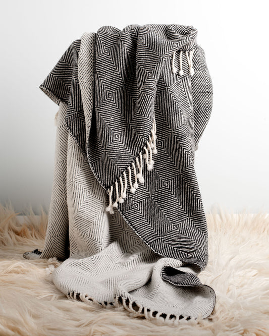 Soft Merino Wool Blanket - Reversed Twill