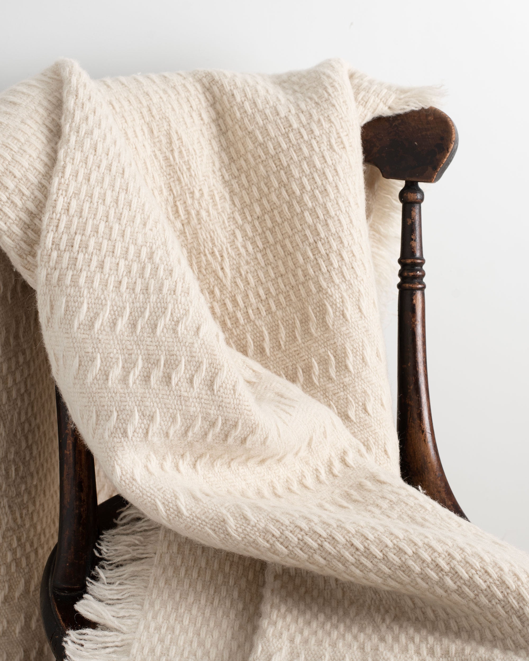 Natural thick wool blanket