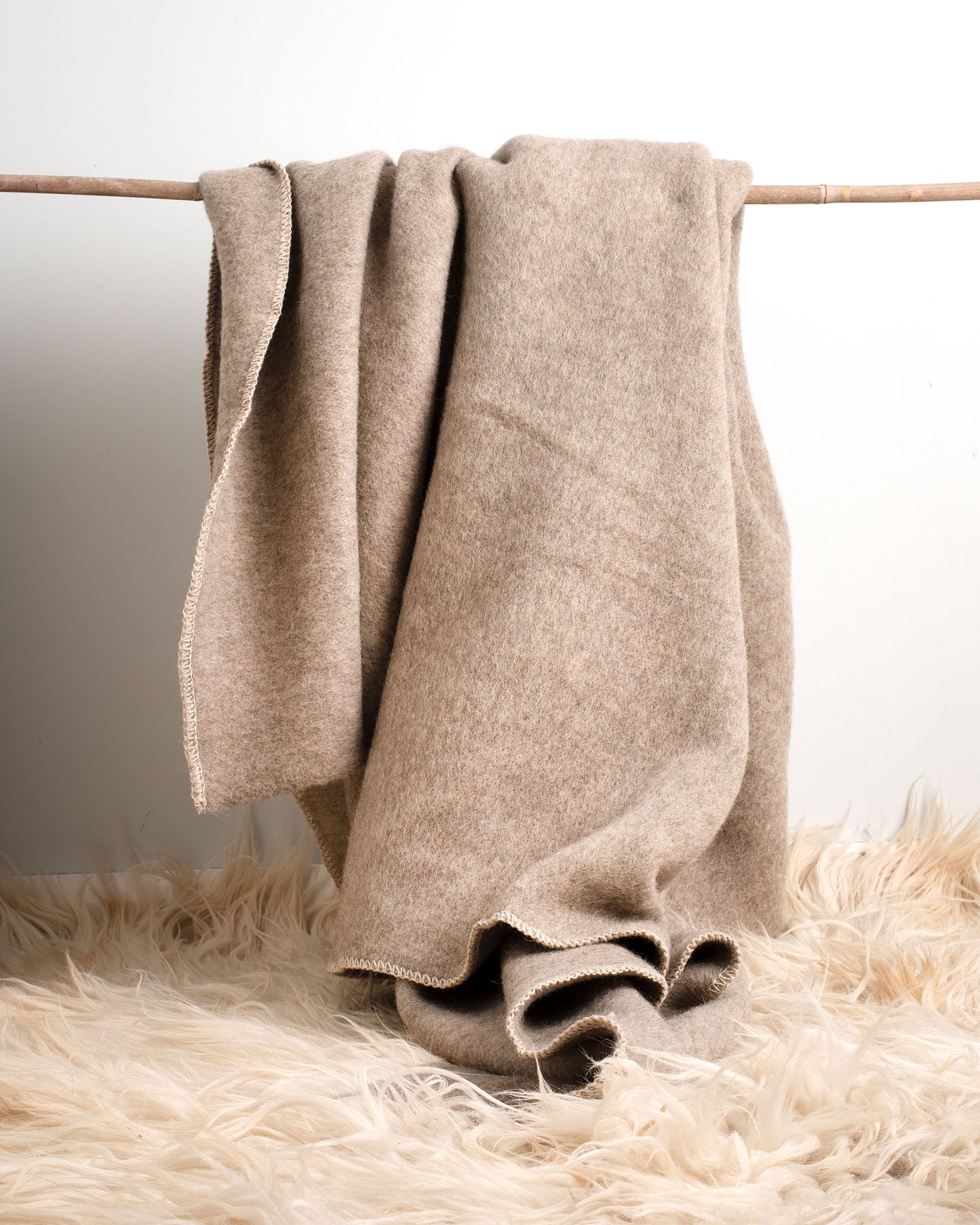 Heavy Wool Camping/Bushcraft Blanket- Natural Greige