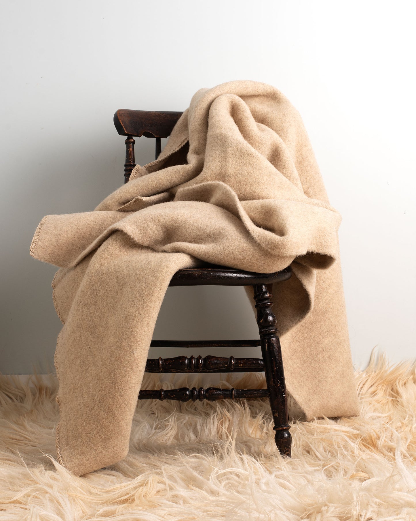 Pure Sheep's Wool Blanket- Natural Beige