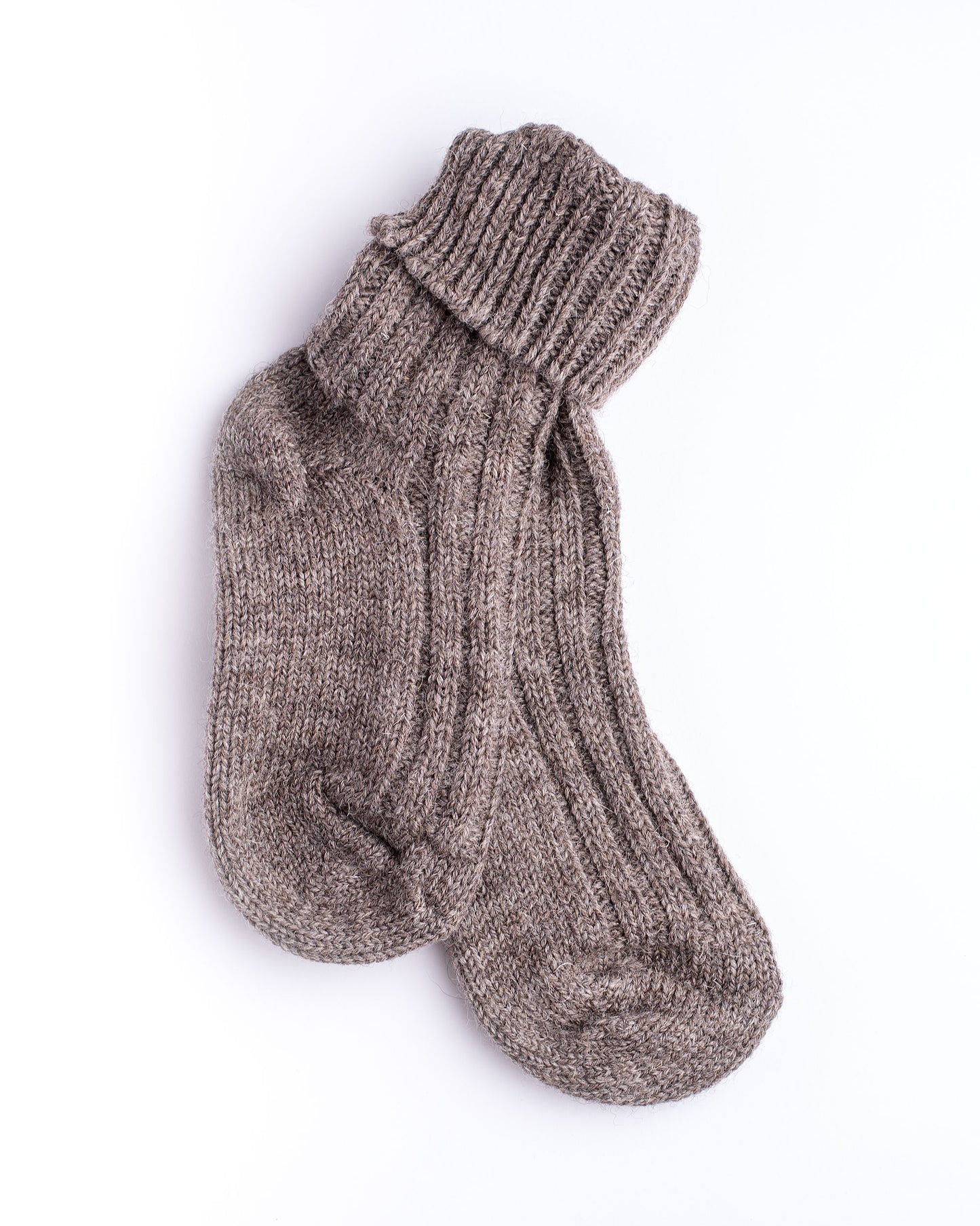 100% Wool Irish Aran Socks | Dark Natural