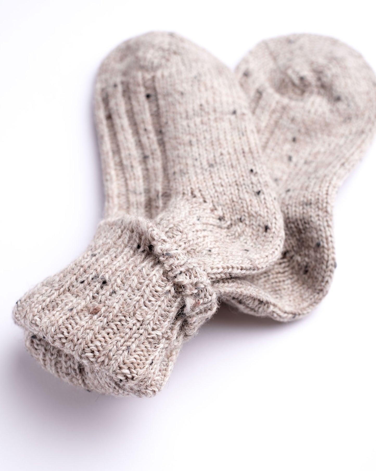 100% Wool Irish Aran Socks | Natural Tweed