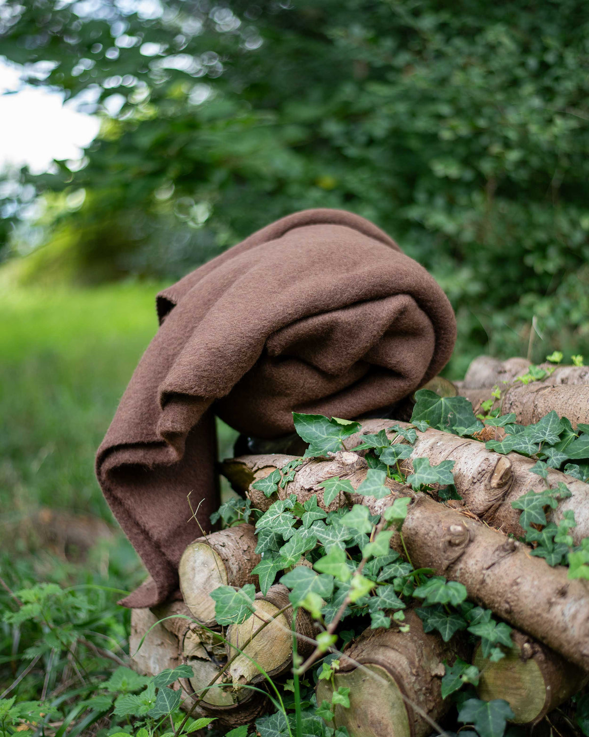 100% Wool Heavyweight Blanket - Natural Brown