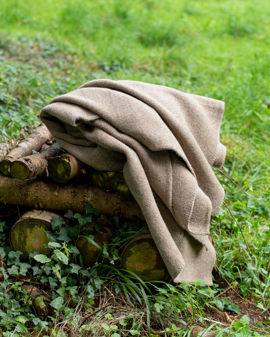 100% Wool Heavyweight Blanket - Natural Greige