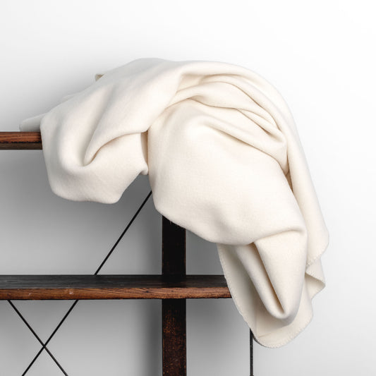 Merino Wool Baby Blanket, 100% Pure and Extra Soft Merino Lambswool Blanket in Natural White