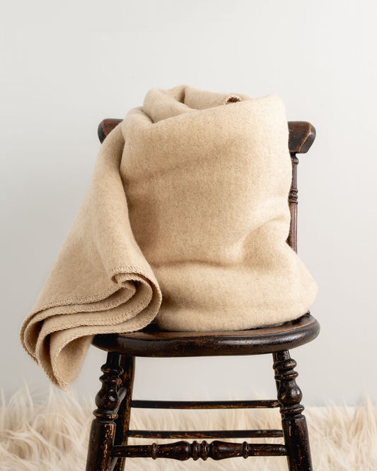 Pure New Wool Heavyweight Blanket - Natural Beige