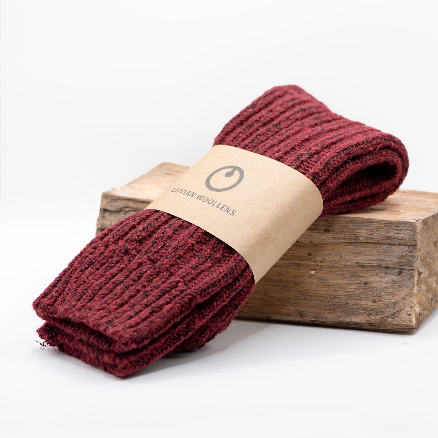 Wool Blend Irish Aran Tweed Socks | Bordeaux