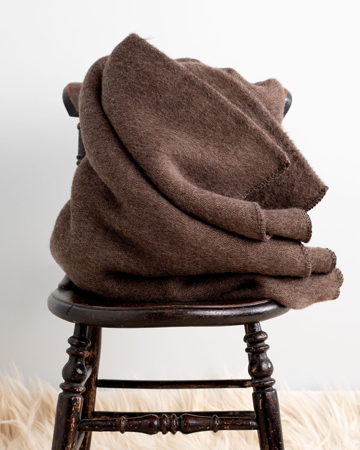 Pure New Wool Heavyweight Blanket - Natural Brown